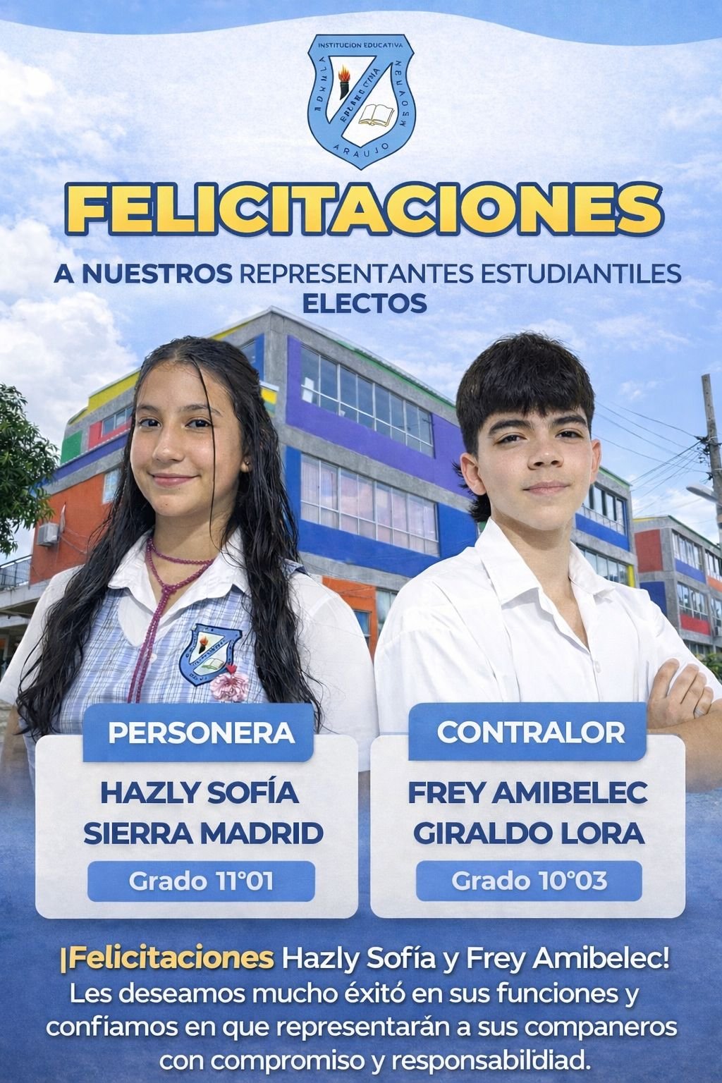 Nuevos representantes estudiantiles asumen el compromiso de liderar nuestra comunidad educativa